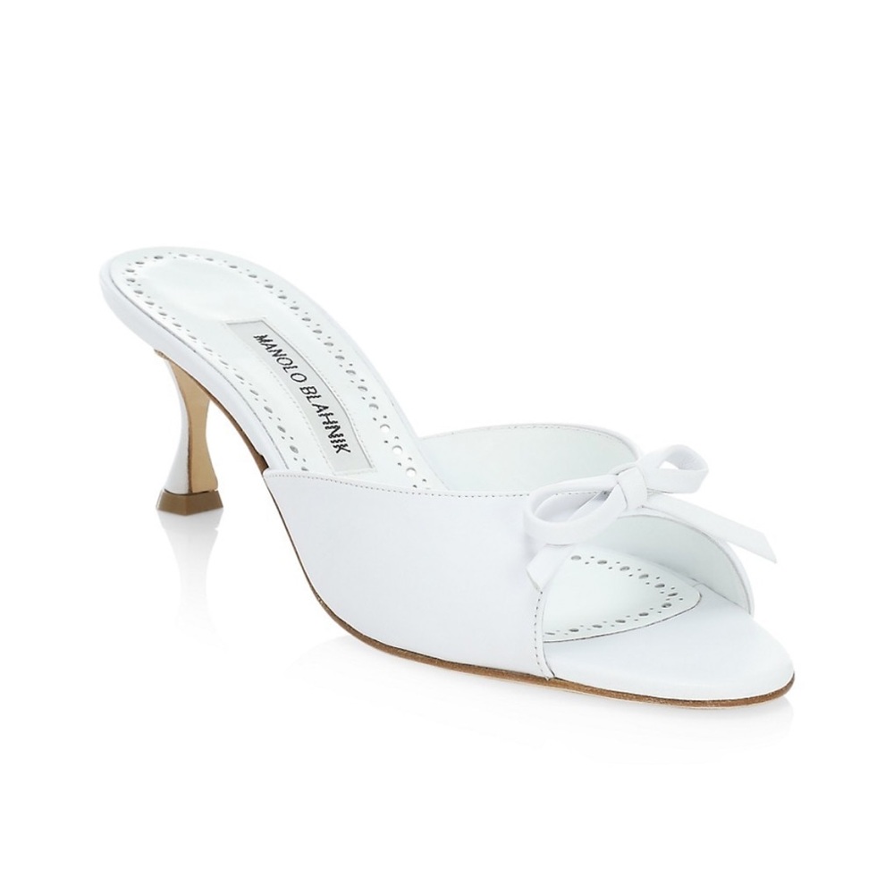 Manolo Blahnik Pertinanu 50 Leather Mules SOLD OUT EVERYWHERE